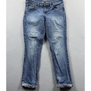 Gap Boyfriend Jeans‎ Womens 6 Blue Medium Wash Relaxed Stretch Denim 30x26 Short